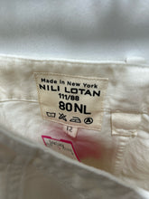 Load image into Gallery viewer, Nili Lotan Ivory Cotton Blend Wide Leg trouser Pant, Size 12

