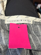 Load image into Gallery viewer, Lauren Winter grey &amp; cream Blend stripes Boxy vneck Top
