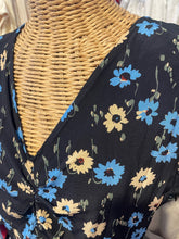Load image into Gallery viewer, No. 6 Store black, blue, beige Silk Floral Maxi Dress, Size 2=M
