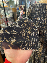 Load image into Gallery viewer, FUZZI Black &amp; Tan polyamide Abstract Cowl neck longsleeve Dress, Size L
