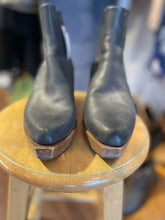 Load image into Gallery viewer, Coclico Black Leather Ankle Boot W/wood heel &amp; fur lined, Size 8
