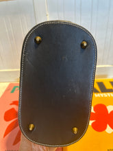 Load image into Gallery viewer, Isabella Fiore Black and white Leather Floral hand bag, Vintage
