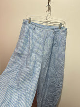Load image into Gallery viewer, VITAMIN Blue &amp; White Linen Stripe Pant, Size L
