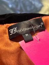 Load image into Gallery viewer, ff collection Black &amp; Orange Rayon &amp; Silk velvet button close Blazer
