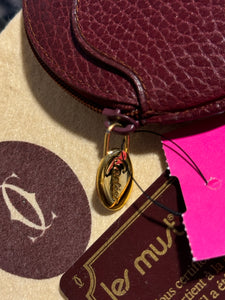 Cartier Vintage Ox Blood Leather coin purse, Original box and Authentication Card