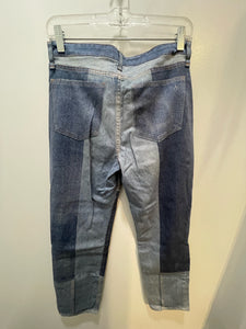 Rag & Bone Blue Cotton Blend Patch patchwork skinny Jeans, Size 27