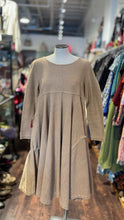 Load image into Gallery viewer, Usaato Tan knit Longsleeve cinch accents Dress
