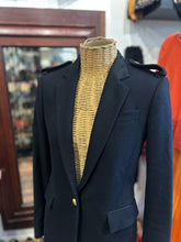Load image into Gallery viewer, Rag &amp; Bone Navy &amp; Black Wool Blend Epaulets single button Blazer
