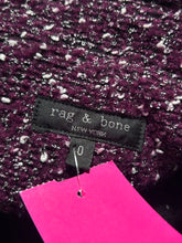 Load image into Gallery viewer, Rag &amp; Bone Violet Wool Blend Tweed Buttons shoulder pads Blazer
