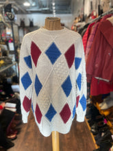 Load image into Gallery viewer, Isabel Etoile Marant beige/blue/red alpaca blend Argyle Longsleeve Boxy Sweater
