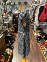 Load image into Gallery viewer, St John Black &amp; White Tweed raw hem Sleeveless Dress, Size 10
