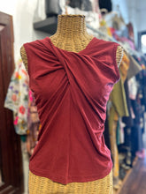 Load image into Gallery viewer, Issey Miyake Red Cotton Twist Sleeveless tight waist Top
