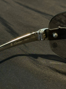 Cartier AS IS Silver Sunglasses, minor scratch & chp