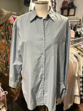 Load image into Gallery viewer, Nili Lotan Powder Blue Cotton Blend Button up oversized Top, Size XS
