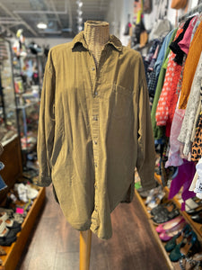 CP Shades Tan mini cord long cut Button Up Top