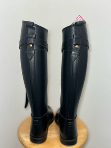 Burberry Black Rubber Size 38 rainboot Shoe