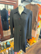 Load image into Gallery viewer, INSIGHT Black Rayon Blend contrast stitching Buttons Coat, Size 10

