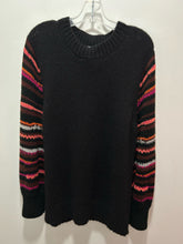 Load image into Gallery viewer, Johnny Was Black alpaca blend colorful sleeves Sweater, Size L
