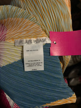Load image into Gallery viewer, Issey Miyake fuschia,orange &amp; blue Poly pleated Color Block Top, Size S/M
