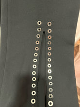 Load image into Gallery viewer, Cinq a&#39; Sept Black Triacetate Grommet Flared Pant, Size 4
