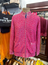 Load image into Gallery viewer, in bed with you pink, blue, white Wool Print Zip Up Jacket

