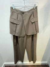 Load image into Gallery viewer, Simonett Taupe &amp; black Blend Skirt overlay straight leg Pant, Size M

