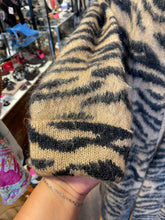 Load image into Gallery viewer, zadig &amp; voltaire brown &amp; black Mohair blend Tiger Open front Sweater Coat, Size S
