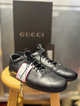 Load image into Gallery viewer, GUCCI Black Leather lace up Sneaker W/ BOX, Size 7.5
