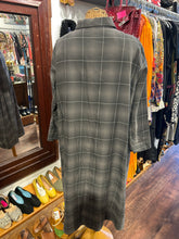 Load image into Gallery viewer, Oska Grey &amp; White Lyocell Plaid half button longsleeve Dress
