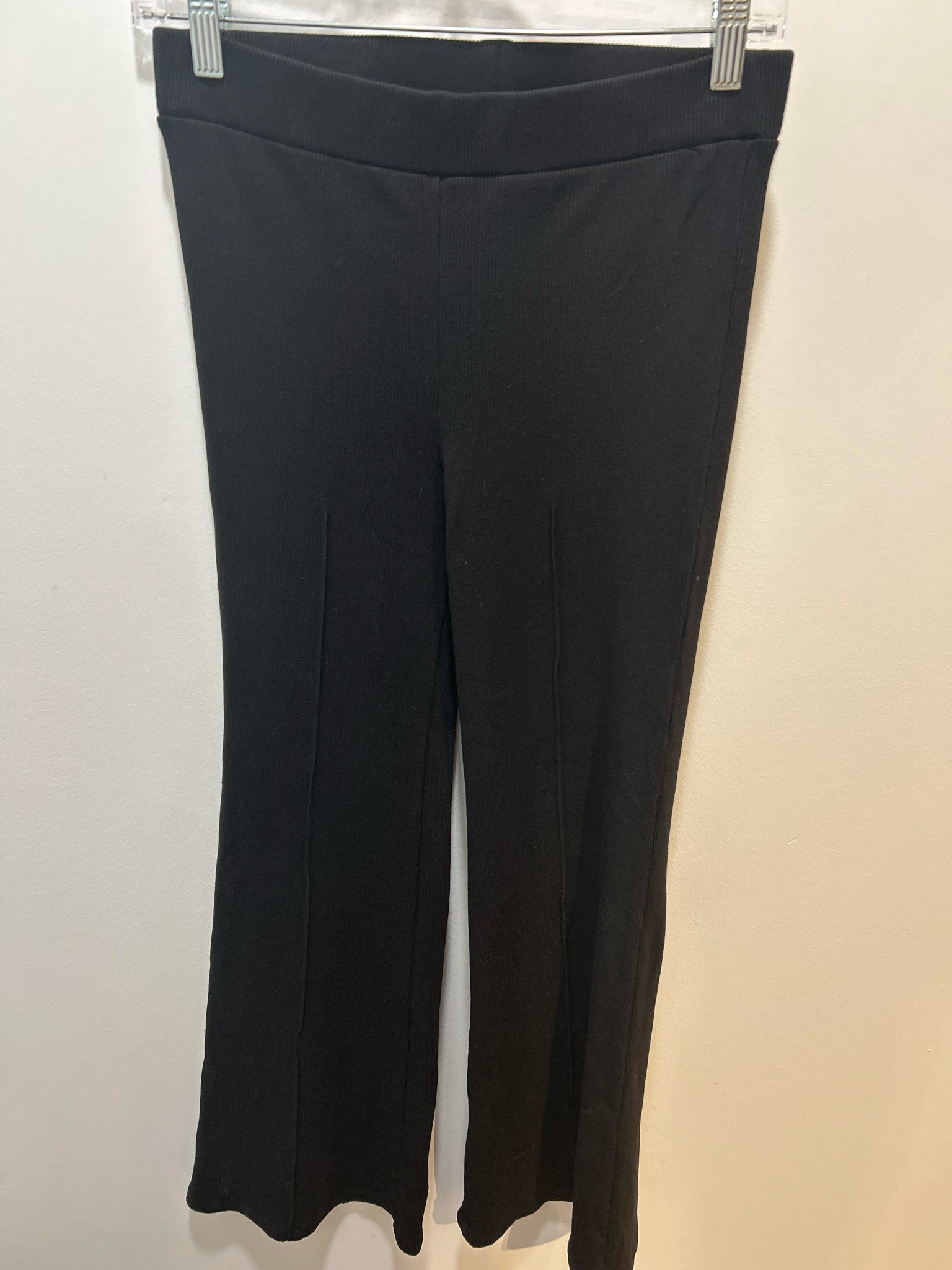DONNI Black Ribbed Elastic Waist Pant, Size M