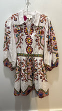 Load image into Gallery viewer, Cleobella White Print Print Long sleeve mini Dress
