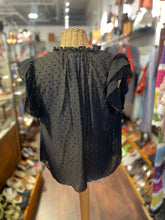 Load image into Gallery viewer, Ulla Johnson Black Silk Textured Short sleeve Top, Size 4
