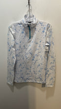 Load image into Gallery viewer, Love Shack Fancy white &amp; blue Floral NWT! half zip Top
