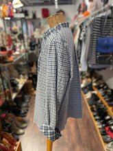 Load image into Gallery viewer, TWP Blue &amp; White Cotton Checkered Button up Top, Size M
