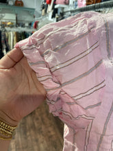 Load image into Gallery viewer, XIRENA Pink Print Cotton Stripe Metallic Button Up Top, Size S
