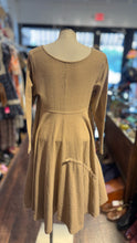 Load image into Gallery viewer, Usaato Tan knit Longsleeve cinch accents Dress
