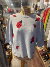 Load image into Gallery viewer, Kate Spade Grey Cotton Ladybug Pullover Mid sleeve Sweater, Size L

