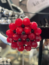 Load image into Gallery viewer, Angela Caputi red &amp; black bead Vintage clip on Earrings
