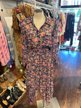 Load image into Gallery viewer, MISA Blue &amp; pink Poly Floral sheer Dress
