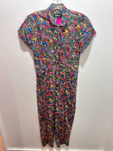 Load image into Gallery viewer, mixed multi color Cotton Blend Floral Short sleeve Jumpsuit
