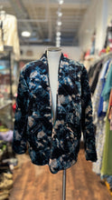 Load image into Gallery viewer, Johnny Was black &amp; blue Rayon Blend velvety quilt style Jacket

