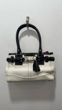 Load image into Gallery viewer, Coach Black &amp; White Leather braid detail tassel Purse
