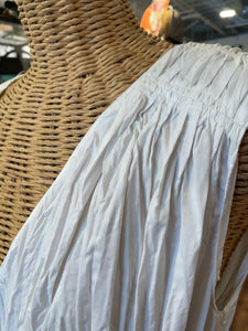 Rebecca Taylor White Cotton pleated v neck Sleeveless Dress, Size 8