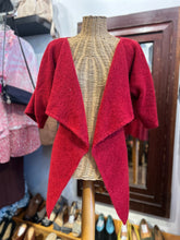 Load image into Gallery viewer, Crea Concept Red alpaca blend Cropped Open front Sweater, Size 38

