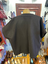 Load image into Gallery viewer, Erica Tanov Dark Brown Blend Short sleeve pocket Jacket
