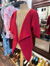 Load image into Gallery viewer, Crea Concept Red alpaca blend Cropped Open front Sweater, Size 38
