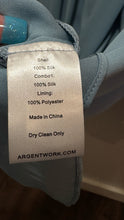 Load image into Gallery viewer, argent Blue Silk blouse W/Neck Tie Top Current, Size S
