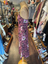 Load image into Gallery viewer, Betsey Johnson Pink &amp; Black Poly rose hearts Vintage Dress
