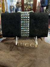 Load image into Gallery viewer, GUCCI Black Nubuck Swarovski Crystal Clutch, Duster Incl.
