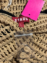 Load image into Gallery viewer, STAUD Tan &amp; Black Woven trim design wrap cover up Dress
